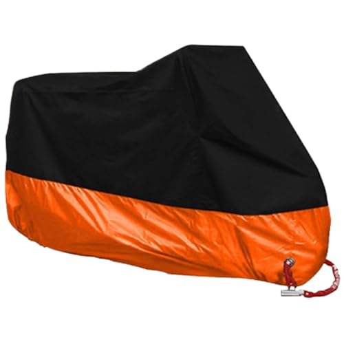 190T Waterproof Motorcycle Covers Motors Dust Rain Snow UV Protector Cover Indoor Outdoor M L XL XXL XXXL 4XL(Orange,XX-Large) - color: Orange, size: XX-Large