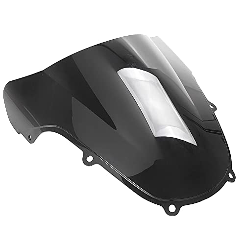 ABS Plastic Double Bubble Windshield Windscreen Compatible for Suzuki GSX-R1000 2003 2004 03 04 GSXR 1000 (Black) - color: Black
