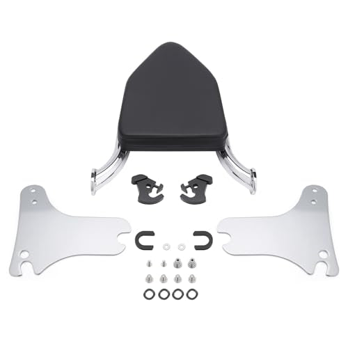 Detachable Sissy Bar Backrest, Motorcycle Rear Passenger Backrest Cushion Pad Fit for Harley Touring CVO/Road King Street Road Electra Glide 1997-2008(Chromed Silver) - color: Chromed Silver