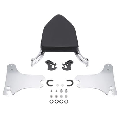Detachable Sissy Bar Backrest, Motorcycle Rear Passenger Backrest Cushion Pad Fit for Harley Touring CVO/Road King Street Road Electra Glide 1997-2008(Chromed Silver) - color: Chromed Silver