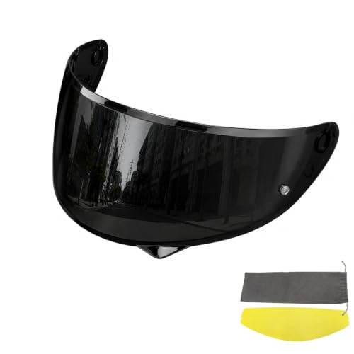 PSLER C10 Visor - C10 Tinted Visor HJ-34P Visor Helmet Face Shield for C10 HJ-34P,Deep Black Visor - color: Black Film