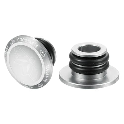 HARFINGTON Bar End Plugs Aluminum Handlebar End Caps Bike Plugs 0.57oz with Matching Rings for MTB Road BMX Fixed Gear Bike, Silver - color: Silver