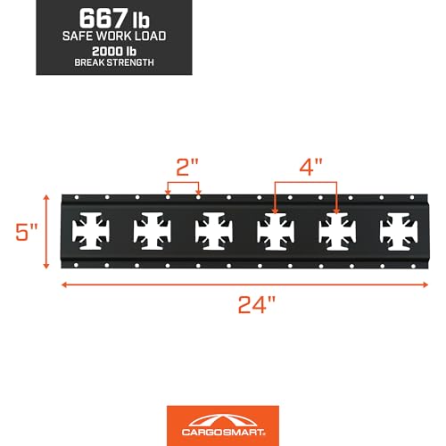 CargoSmart X-Track Rail - 24in Matte Black, Model# 1787 - color: Matte Black, style: 24" - 1 Pk