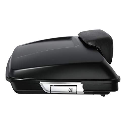 XFMT Motorcycle 5.5" Matte Black Razor Trunk Luggage W/Passenger Backrest Pad For Harley Touring Road King Street Glide Road Glide Electra Glide Ultra Classic 2014-Later - color: Matte Black Set 1