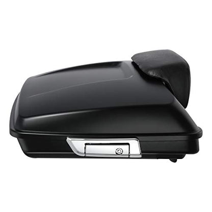 XFMT Motorcycle 5.5" Matte Black Razor Trunk Luggage W/Passenger Backrest Pad For Harley Touring Road King Street Glide Road Glide Electra Glide Ultra Classic 2014-Later - color: Matte Black Set 1