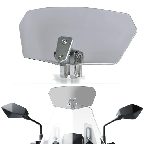 Universal Motorcycle Windshield Extension Spoiler Clips | for Kawasaki BMW Triumph Motorbike, Suzuki, Dirt Bikes, Adjustable Wind Air Deflector(Light Gray)