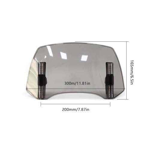 Windscreen Extension Suitable for VF1100C 1983-1985, Motorcycle Windshield Spoiler Deflector Clip On High Clarity Premium Material,Gray-M