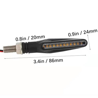 4 Pcs Motorcycle LED Turn Signals, Front + Rear Blinkers Indicator Turn Signal Amber Flowing Sequential Universal Lamp, 12V Motorcycle Turn Signal Light