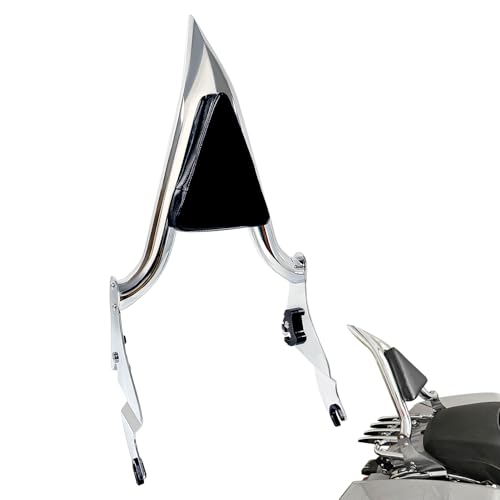 2026-2009 Motorcycle Detachable Backrest Sissy Bar Passenger Back Rest Pad for Harley Touring Road Glide Road King CVO Street Glide Electra Glide Ultra (22" Chrome) - color: Chrome, size: 2009-Later