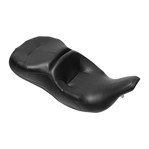 Motorcycle Seat, SLMOTO Driver Passenger Seat Cushion fits for Harley Davidson Touring Electra Glide Classic 1997-2007 - style: Vivid Black