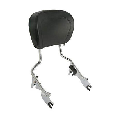 TCT-MOTORPARTS Passenger Detachable Backrest Sissy Bar Fit For Harley Touring Street Road King Glide Electra Glide 2009-2025 - color: Chrome
