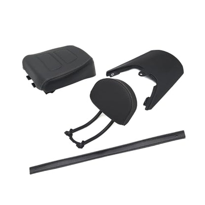 Passenger Backrest Sissy Bar for Harley Sportster S 1250 RH1250 (2021-2026) - Premium Leather Rear Seat Pad Kit with Fender Extension Bolt-On Installation Black