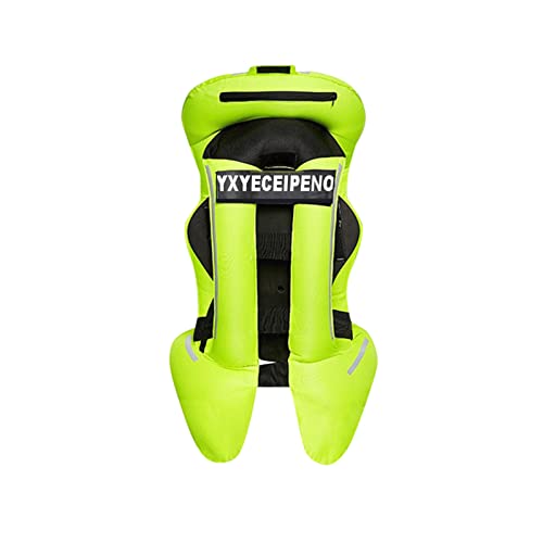 Reflective Motorcycle Jacket Motorcycle Airbag Vest Reflective Tape On Chest and Back Motorcycle Inflatable Vest (Color : Green, Size : Large) - color: Green, size: Large