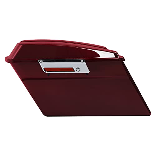 SLMOTO Hard Saddlebags Saddle bag Fit For Harley Electra Glide 1994-2013 12 Red Hot Sunglo - color: For Red Hot Sunglo