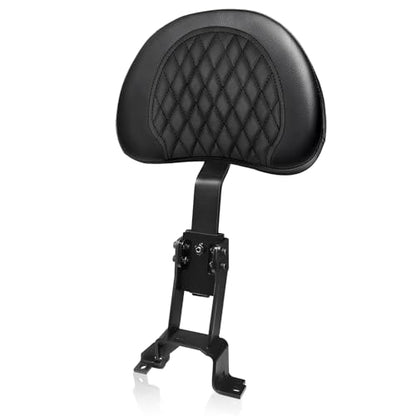 Plug-In Driver Rider Backrest for Indian Adjustable Motorcycle Front Back Rest Pad Mounting Kit Fit Chief Chieftain Roadmaster Springfield 2014-2025 (Not for Indian Chieftain PowerPlus) - color: Black-Diamond