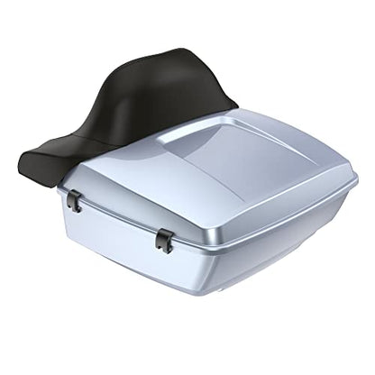 Advanblack Atlas Silver Metallic King Tour Trunk Pack, Black Mount Bracket, Top Luggage Rack, Orange Trunk Pak Liners Fit for 09-Later Harley Touring, Road Glide, Street Glide Special, Electra Glide - color: Atlas Silver