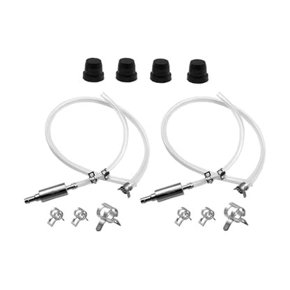 2 Sets Motorcycle Brake Bleeder Hose Kit, Soft Brake Bleeder Hose with One-Way Check Valve, Bleeding Tool Kit with Rubber Cap & Metal Clamps, Universal for Car Motorcycle Clutch - size: 2Sets