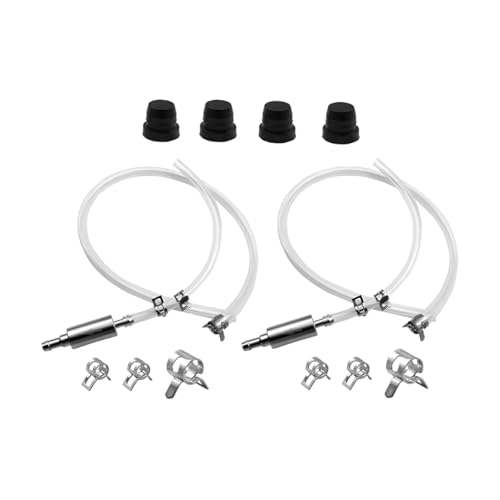 2 Sets Motorcycle Brake Bleeder Hose Kit, Soft Brake Bleeder Hose with One-Way Check Valve, Bleeding Tool Kit with Rubber Cap & Metal Clamps, Universal for Car Motorcycle Clutch - size: 2Sets