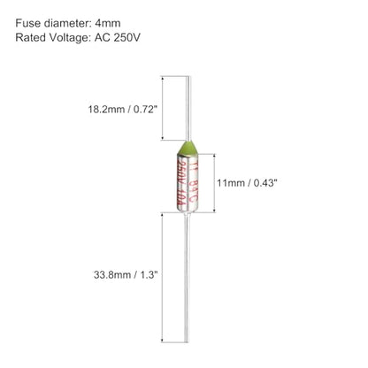 MECCANIXITY 10 Pcs Metal Temperature Thermal Fuse SF84 84C 183.2F 10A 250V Cutoff Thermal Fuse with 20 Pcs BN1.25 Bare Terminal Butt Connector - style: SF84