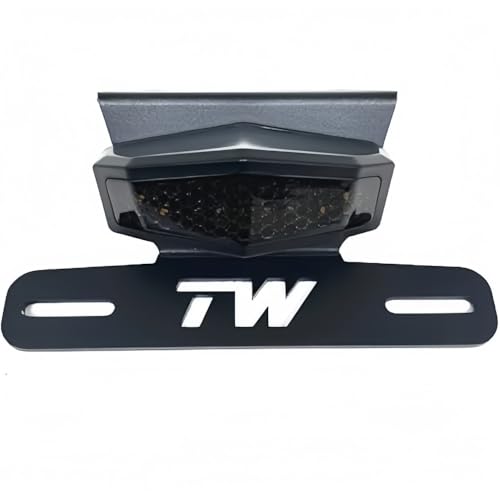 TW200 Fender Eliminator Kit - Tail Tidy Compatible with 1989-2024 TW 200 - License Plate Bracket with Rear Tail Brake Light (Smoke) - color: Smoke