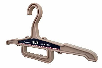 HICE - Garrison Heavy Duty Hanger | Original Heavy Duty Clothes & Equipment Hanger | 150 lb Load Capacity | Durable High Impact Resin | for Police, Military, Workwear & Clothing (Tan, Set of 2) - color: Tan