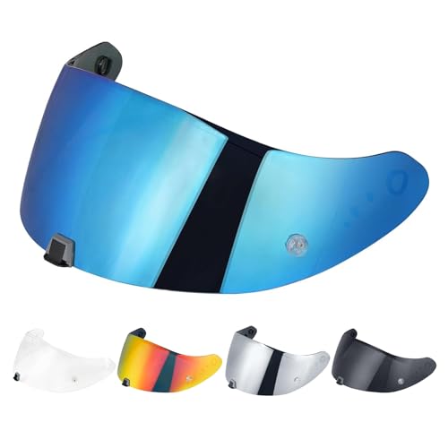 T520 Visor Full Face Helmet Shield Compatible with T520/ ST1400/ R1 Air Motorcycle Replacement Accessories (Chrome Blue) - color: Chrome Blue