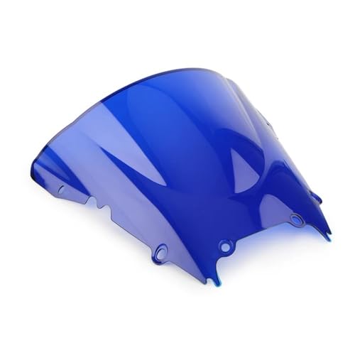 Windshield Screen YZF-R6 1998-2002 Motorcycle Double Bubble Windshield Windproof ABS Windscreen for Yam&aha YZF R6 600 1998 1999 2000 2001 2002 - color: Blue