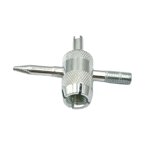 1Pcs 4-Way Tire Valve Stem Core Removal Tool, 4-in-1 Tyre Valve Core Tool Tire Stem Core Wrench Multifunctional 4 Way Valve Stem Remover Tire Repair Tool Compatible with Car Motorcycle Bicycle