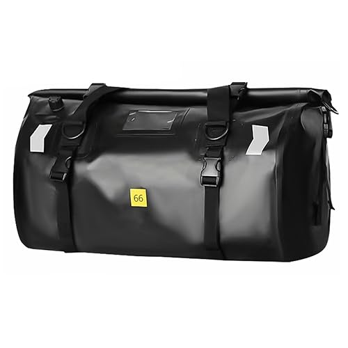 Waterproof PVC Motorcycle Dry Bag 66L Motorcycle Tail Saddle Bag Travel Luggage Storage Bag Roll Pack Bag Black - color: Black no logo