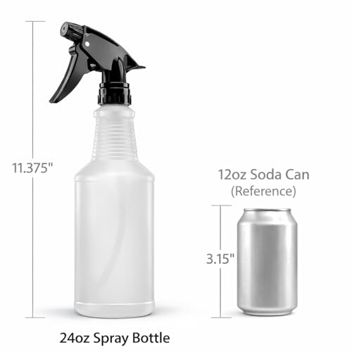 Bar5F Spray Bottles, 24oz, 3 Pack, Chemical-Resistant, BPA-Free, Compatible with Vinegar, Rubbing Alcohol, Cleaning Solutions, Non-Toxic HDPE Bottle for Plants, Pet, BBQ, Auto Detailing, Made in USA
