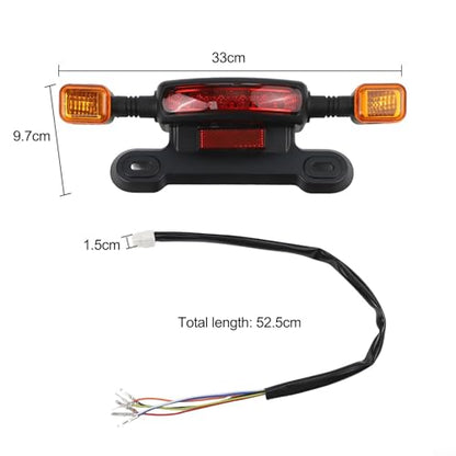 Electric Bike Tail for Light Assembly 12V LED with Brake Light, Turn Signals, and Driving Light for E-Bike and Electric Bicycle