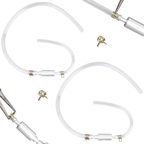 2 Sets Motorcycle Brake Bleeder Hose, Universal One-Way Check Valve Brake Bleeding Tube Kit with Metal Clips for Cars Motorcycle Clutch Hydraulic System Accessories