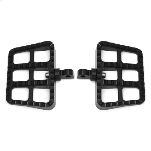 Motorcycle Mini Floorboards Foot Pegs Mx Wide Footrests Pedals Fit For Harley Dyna Fat Bob Touring Street Glide Road King Road Glide Electra Glide Sportster 883 Softail Breakout Universal (Black) - color: Black