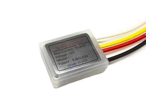 Timers.Shop Vehicle Brake Light Flasher Module. Safety Flash Light Alert. Universal. For Motorcycles and Cars. Model M2. Adjustable flash rate, cycles and more white
