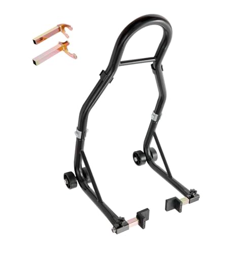 Motorcycle Rear Wheel Stand, 850lbs Capacity Heavy Duty Lift Jack, U & L Fork Spools, for Yamaha Honda Kawasaki Suzuki, Black - Motorcycle Maintenance