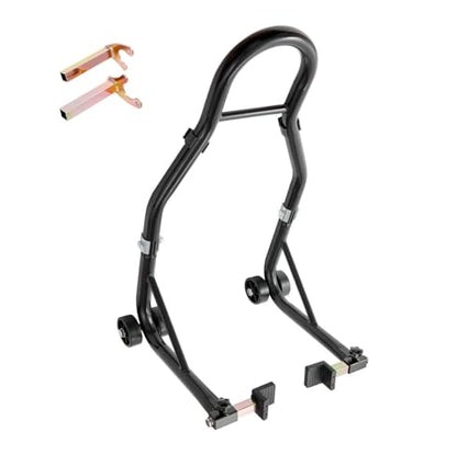 Motorcycle Rear Wheel Stand, 850lbs Capacity Heavy Duty Lift Jack, U & L Fork Spools, for Yamaha Honda Kawasaki Suzuki, Black - Motorcycle Maintenance