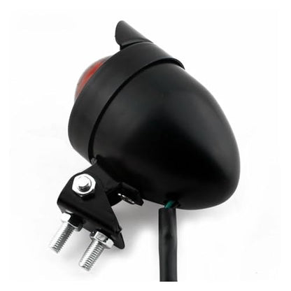 Motorcycle Rear Light Universal Motorcycle Stop Rear Light Aluminum Housing For Scooter Visor Tail Lamp Indicator Rears Tails Lights(Black)