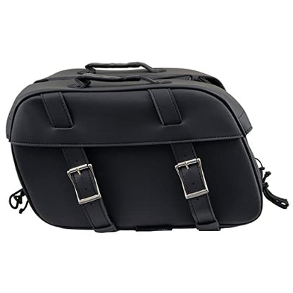 Milwaukee Leather PVC 2-Strap Throw-Over Easy Zip off and off Motorcycle Saddlebags - Medium - color: SH57701ZB-BLACK, size: Medium
