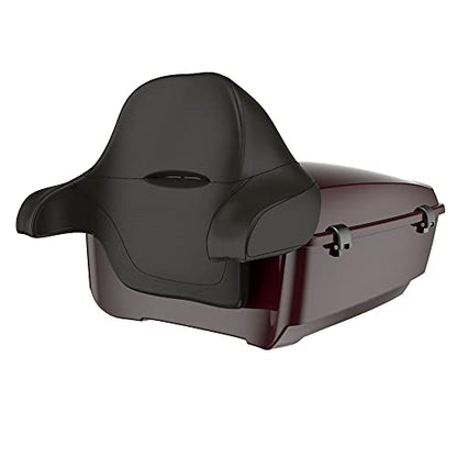 Advanblack King Tour Trunk Pack, Black Mount Bracket & Top Luggage Rack Fit for 2009-Later Harley Touring, Road Glide, Street Glide Special, Road King, Electra Glide (Billiard Burgundy) - color: Billiard Burgundy