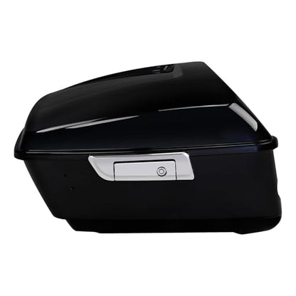 TCMT 13.7" King Motorcycle Trunk Box W/Latch Key Fit For Harley 2014-2025 Touring CVO Road King Road Glide Street Glide Electra Glide Ultra Limited Midnight Blue - color: Midnight Blue(W Speaker Holes)