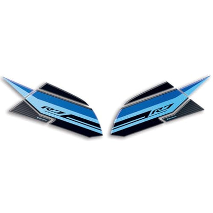 Resin Bike Motorcycle Stickers Compatible with Yamaha YZF R7 2021-2025 Icon Blue. Tank Side Protections from Bumps and Scratches, Resin Stickers with 3D Effect Made in Italy