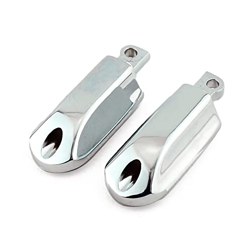 Chrome Rubber Foot Pegs Motorcycle Footpeg Footrest Set Fits For 1986 and Newer Harley Touring and Softail Models (Chrome) - color: Style 2#-Chrome
