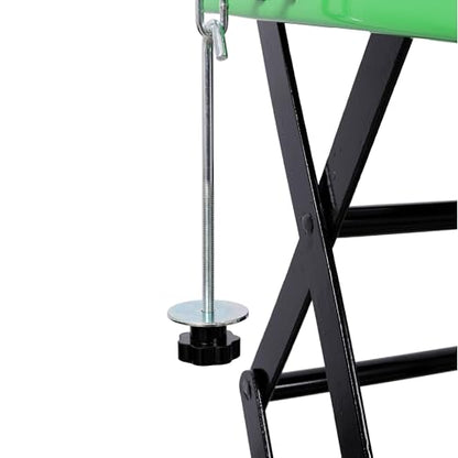 Hydraulic Motorcycle Jack Lift 350lbs - ATV/Dirt Bike Scissor Stand with Locking Wheels, Safety Pin & J-Hook, Green