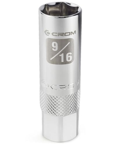 CROM Magnetic Spark Plug Socket - 3/8" Drive Spark Plug Removal Tool (9/16 Inch Magnetic) - size: 9/16 Inch Magnetic