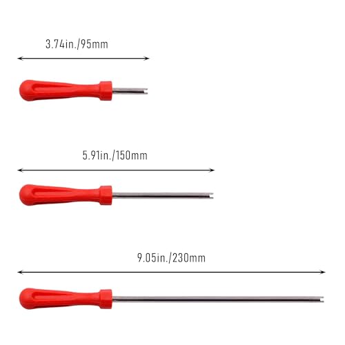 3 Pack Tire Valve Stem Removal Tool 9 Inch Extra Long Shrader Valve Core Remover Valve Core Removal Tool for Car Truck Inner Dual Wheel Tire Valve Stems Motorcycle Lawn Mower ATV RV Trailer