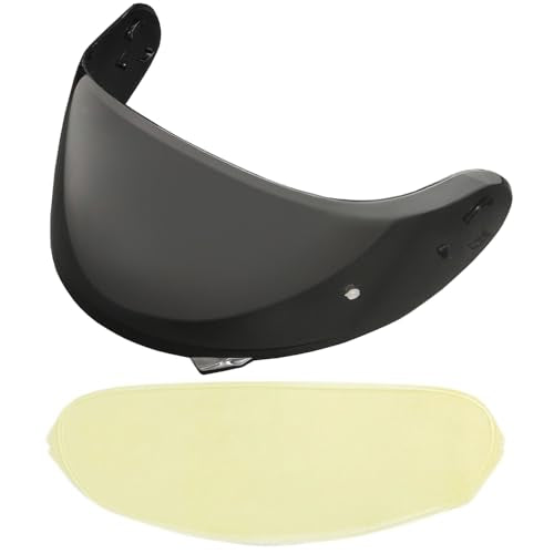 Neotec 2 Helmet Visor Replacement.CNS-3 Motorcycle Helmet Shield UV Protection Compatible with Neotec 2 (Deep Black+Anti Fog Film) - color: Anti Fog Film+deep Black