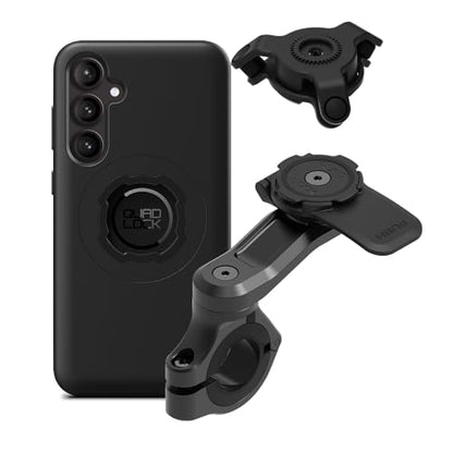 Quad Lock Motorcycle Handlebar Mount PRO Kit with Vibration Dampener and MAG Phone Case for Samsung Galaxy S23 FE - size: Galaxy S23 FE
