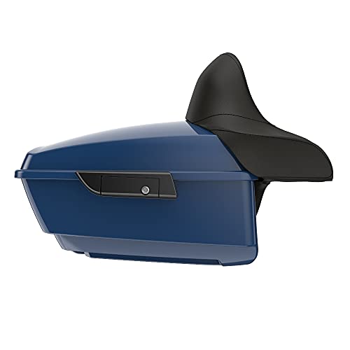 Advanblack US Stock Billiard Blue King Tour Trunk Pack, Black Mount Bracket, Top Luggage Rack, Red Trunk Pak Liners Fit for 09-Later Harley Touring, Road Glide, Street Glide Special, Electra Glide - color: Billiard Blue