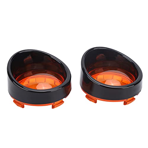 Motorcycle Turn Signal Light Cover Trim, ABS Protective Case with Strong Light Transmission, for Motorcycle Turn Signals (Black Orange)
