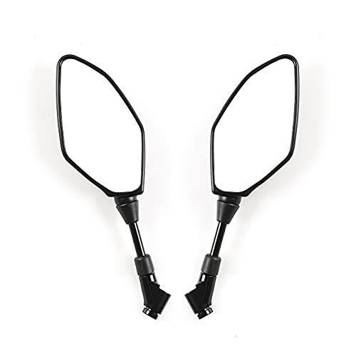 Motorcycle Black Mirrors Rear View Side Mirrors Convex 8MM 10MM With Bolts Handle Bar Mount Clamp For Suzuki/Honda/Victory, Street Dirt Bike Quad Adventure Scooter Coolster Cruiser ATV - color: Black, size: Motorcycle Rear View Mirrors 24